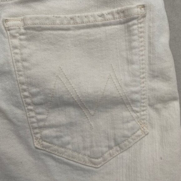 MOTHER The Sinner Frayed Denim Shorts in Whipping The Cream Pink Racer 26 - Picture 11 of 11